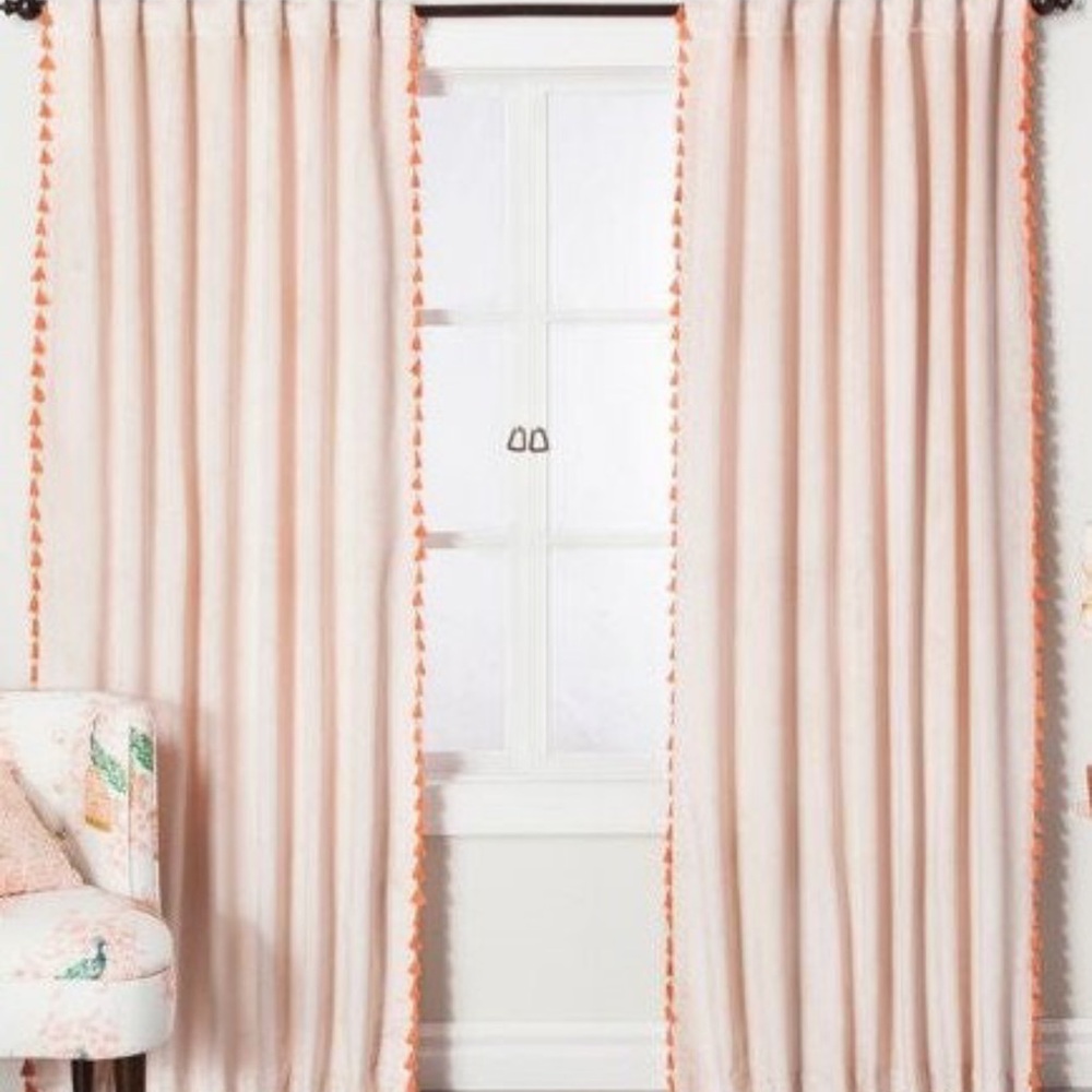Velvet pink curtains - 2 panels - 54w x 95L